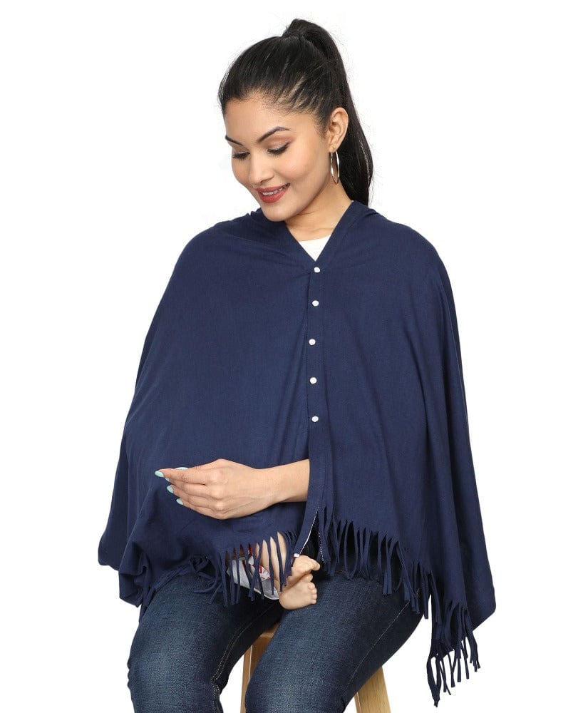Nursing Shawl for New Generation Mammas Navy Blue Onezeros.in