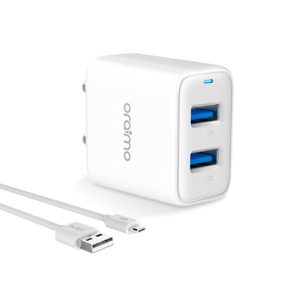 Oraimo Firefly-2 Dual USB Mobile Charger White Zebronics