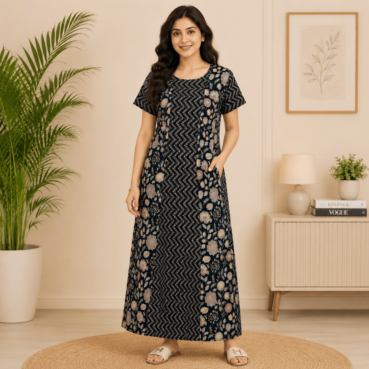 Pranjul 1801 Women's Cotton Printed Nighty OneZeros