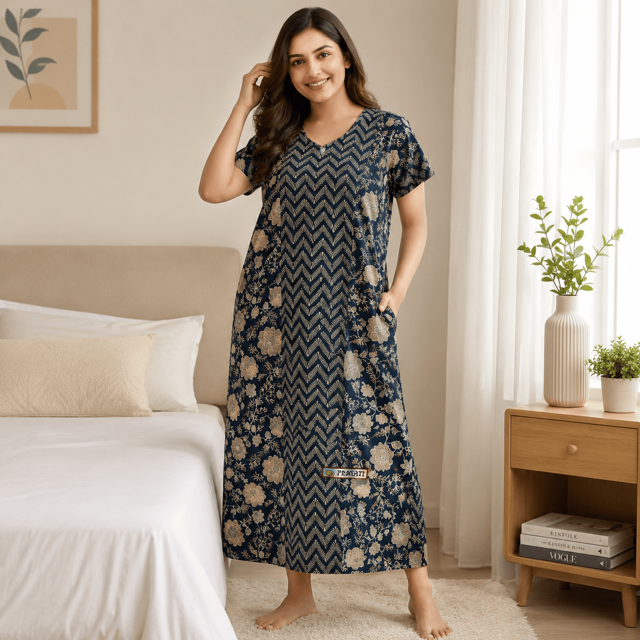 Pranjul 1801 Women's Cotton Printed Nighty OneZeros
