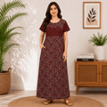 Pranjul 1813 Cotton Leaf Printed Nighty for Women XL OneZeros