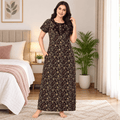 Pranjul 2052 Floral Printed Cotton Nighty for Women – Comfortable Full-Length Nightdress with Side Pocket XXL OneZeros