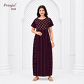 Pranjul Dark Magenta Color Cotton Nighty XL Onezeros.in