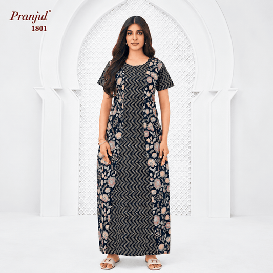 Pranjul Riveter Rose Floral Print Cotton Nighty XL Onezeros.in