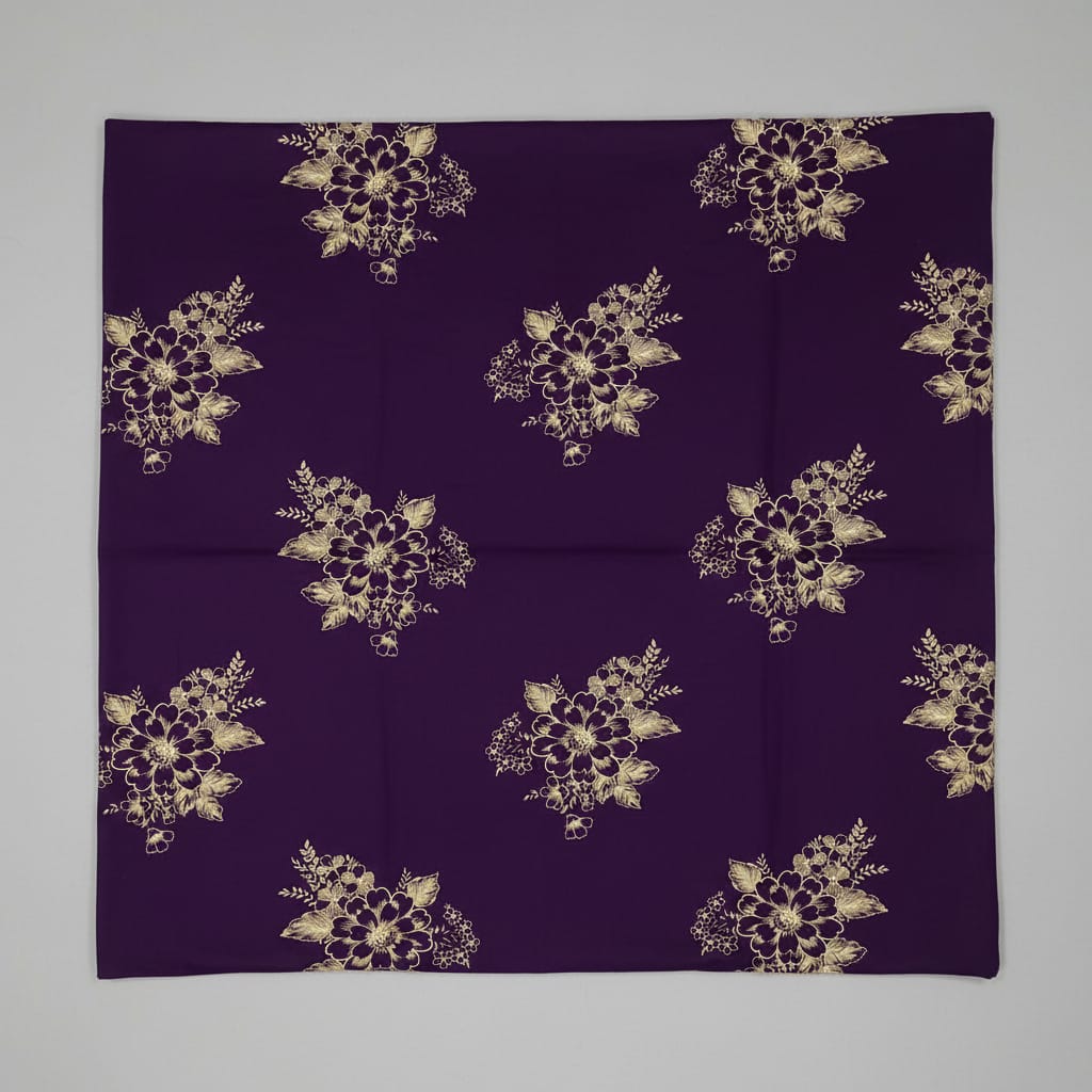 Purple background yellow floral pattern Nighty Onezeros.in