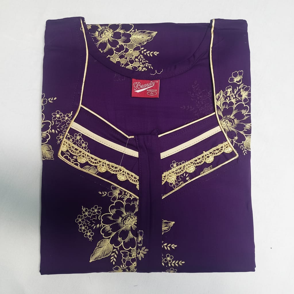 Purple background yellow floral pattern Nighty Onezeros.in