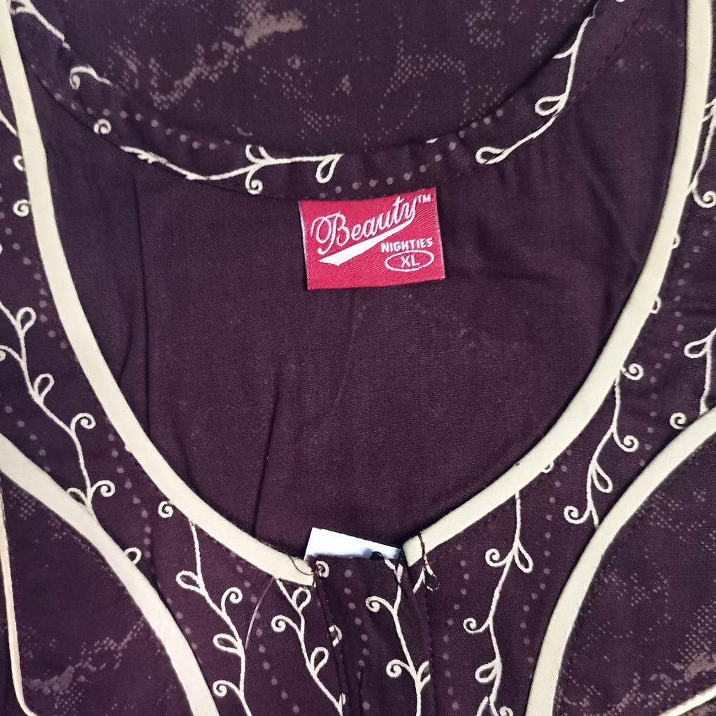 Purple white Floral Patterns Nighty for Women XL Onezeros.in