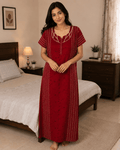 Red Quilt Intricate Pattern Nighty for Women XL Onezeros.in