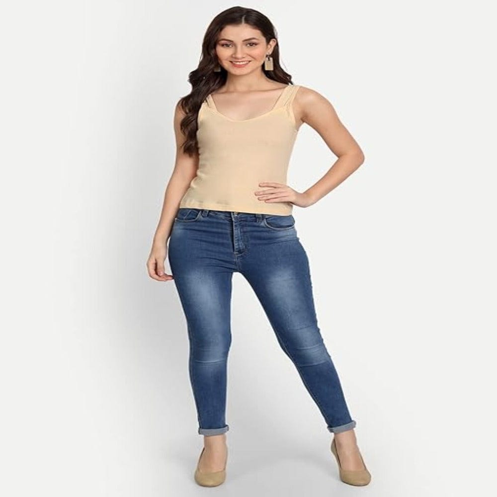 Regular Fit Sleeveless Cotton Camisole Slip for Girls Onezeros.in