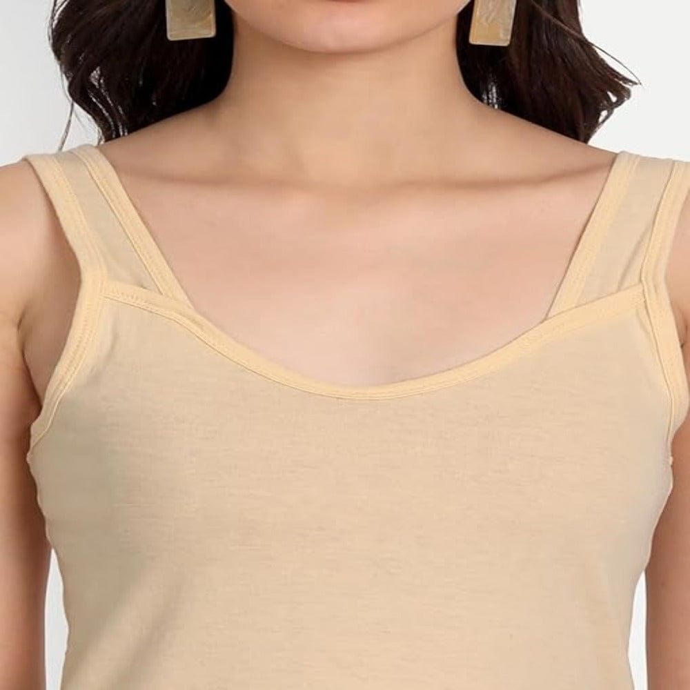 Regular Fit Sleeveless Cotton Camisole Slip for Girls Onezeros.in