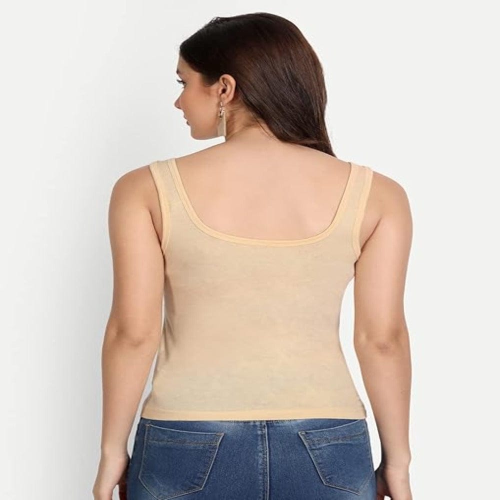 Regular Fit Sleeveless Cotton Camisole Slip for Girls Onezeros.in