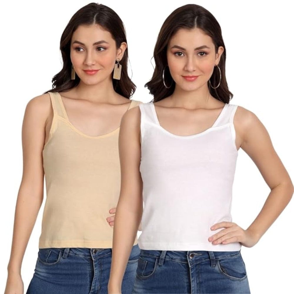 Regular Fit Sleeveless Cotton Camisole Slip for Girls Onezeros.in
