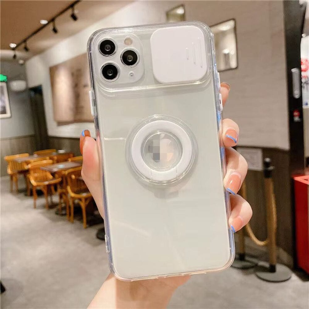 Ring with Shuter Silicone Case For iPhone 13 Pro Max White Onezeros.in