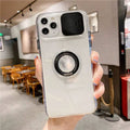Ring with Shuter Silicone Case For iPhone 13 Pro Max Black Onezeros.in