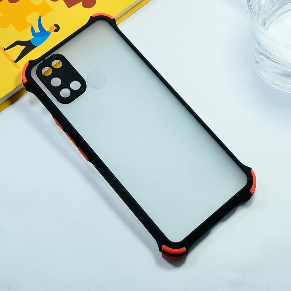 Shockproof Smoke Case For Realme 7i Mobile Cover Black Onezeros.in