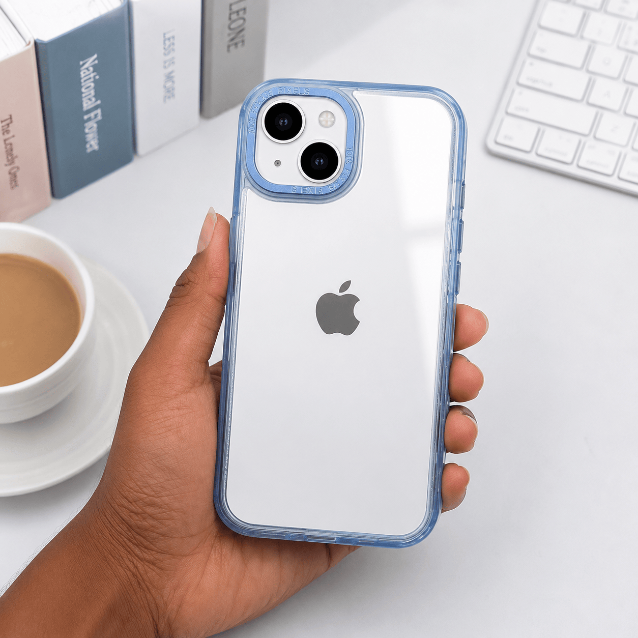 Spigen Crystal Clear Transparent Back Cover for iPhone 15 | Shockproof Slim Protective Case Sky Blue OneZeros