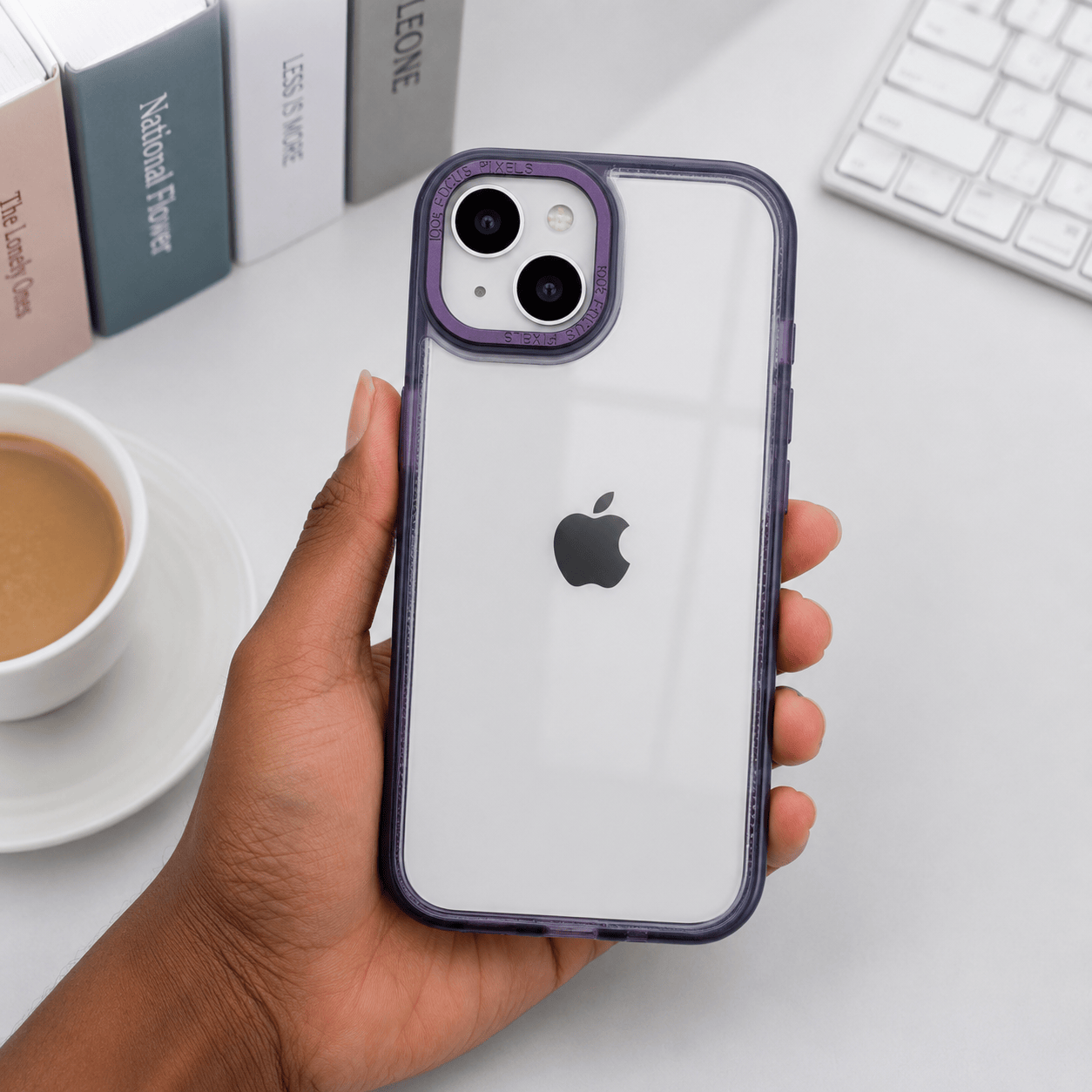 Spigen Crystal Clear Transparent Back Cover for iPhone 15 | Shockproof Slim Protective Case Purple OneZeros