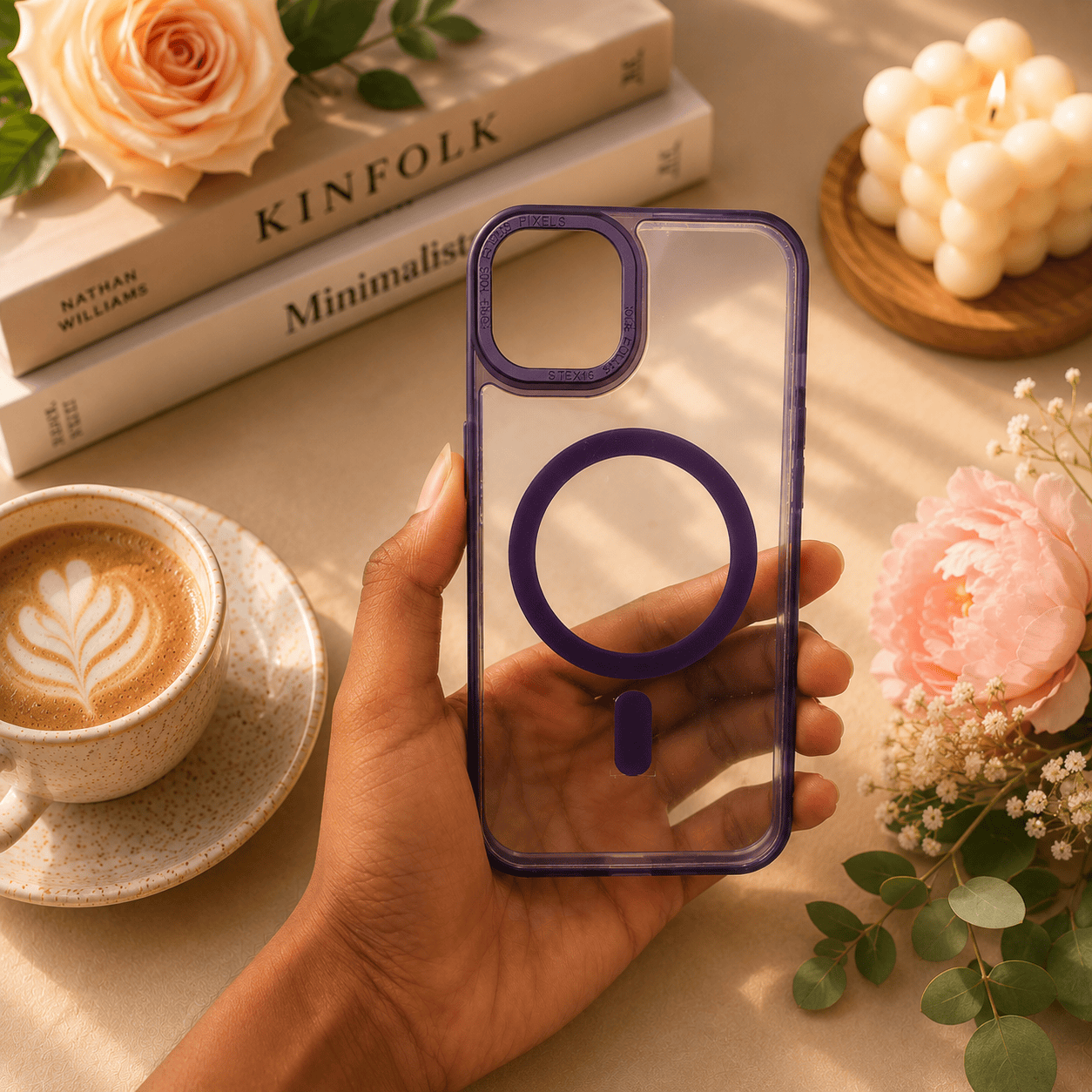 Spigen Transparent Crystal Clear Phone Case for iPhone 14 Purple Onezeros.in