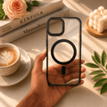 Spigen Transparent Crystal Clear Phone Case for iPhone 14 Black Onezeros.in