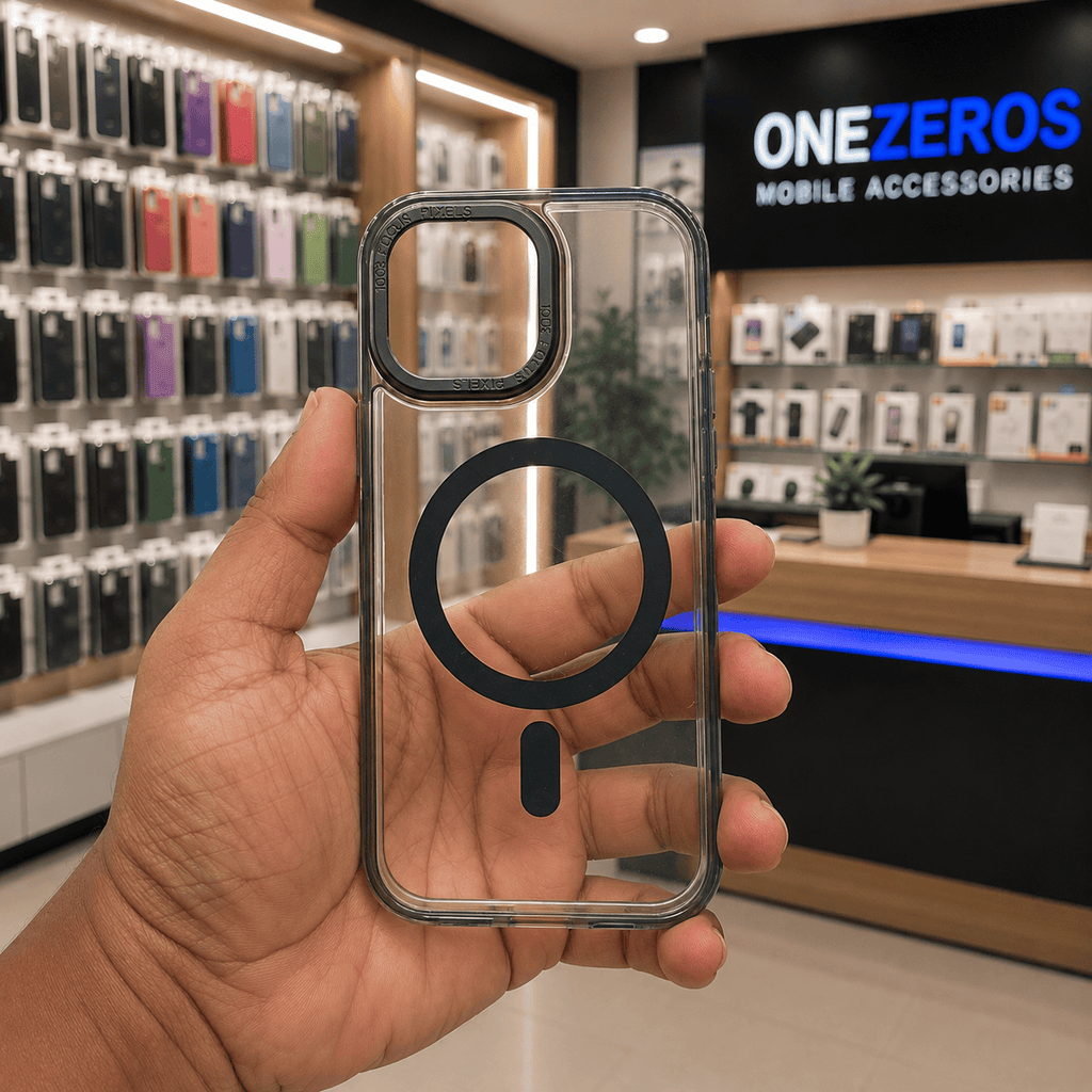 Spigen Transparent Crystal Clear Phone Case for iPhone 15 Black Onezeros.in