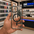 Spigen Transparent Crystal Clear Phone Case for iPhone 15 Black Onezeros.in