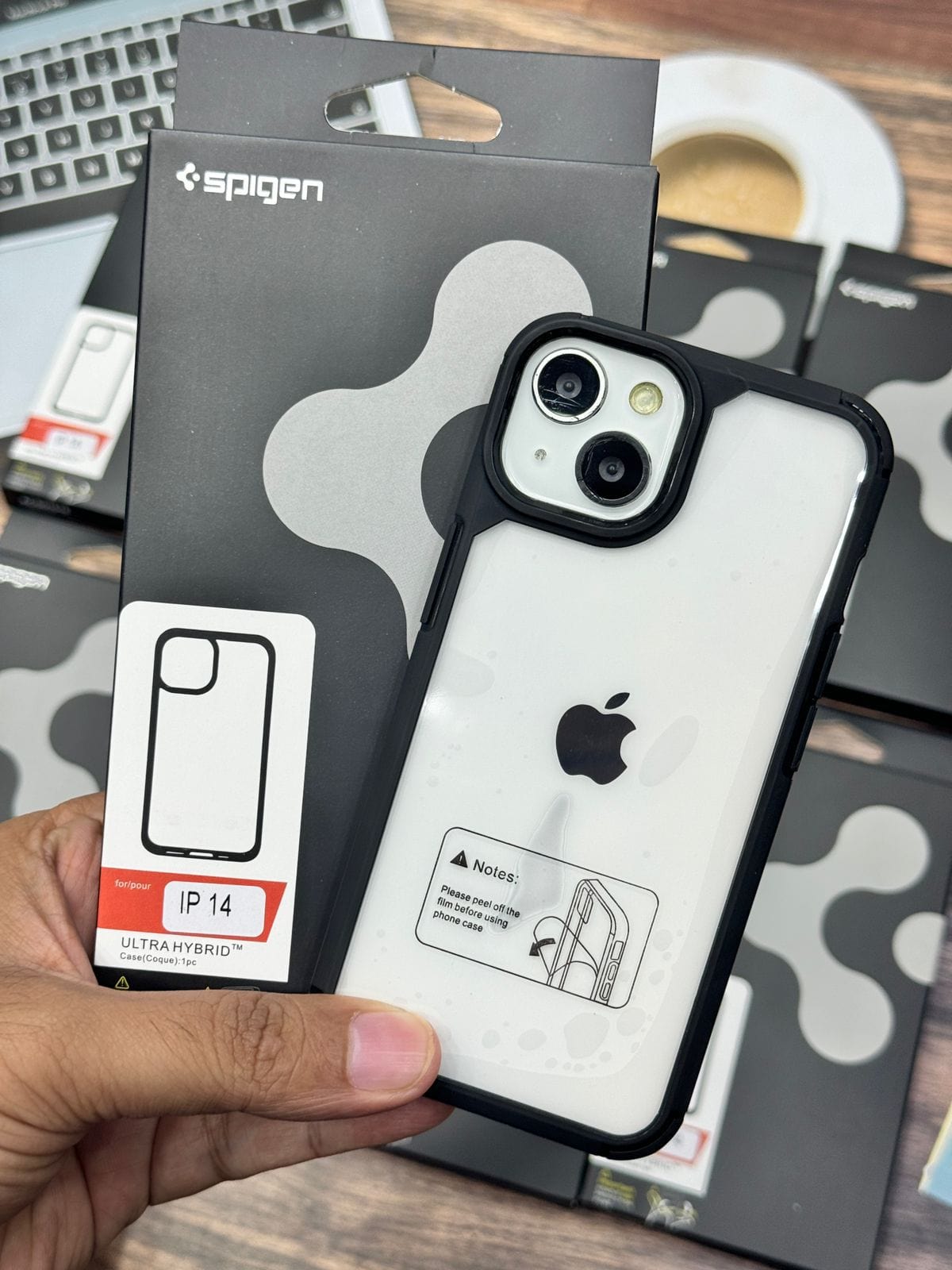 Spigen Ultra Hybrid Clear Phone Case for iPhone 15 Black Onezeros.in