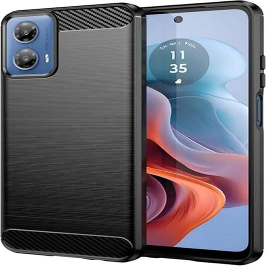 Thin Carbon Fiber Phone Case for Moto G45 5G Back Cover Black Onezeros.in