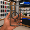 Transparent Crystal Clear Phone Case for iPhone 14 Pro Max Black Onezeros.in