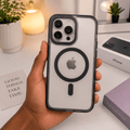 Transparent Crystal Clear Phone Case for iPhone 15 Pro | Shockproof Clear Back Cover Black Onezeros.in