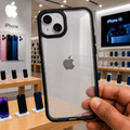 Transparent Design Case For iPhone 13 Electroplating Camera Phone Cover Black Onezeros.in