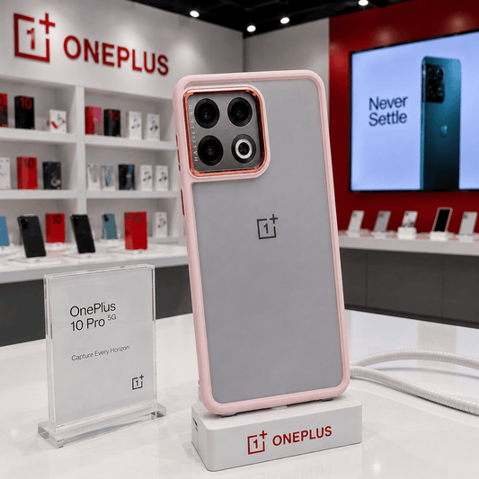 Transparent Design Case For OnePlus 10 Pro 5G Electroplating Camera Phone Cover Pink Onezeros.in