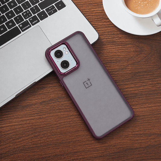 Transparent Design Case For OnePlus Nord CE 2 5G Electroplating Camera Phone Cover Maroon Onezeros.in