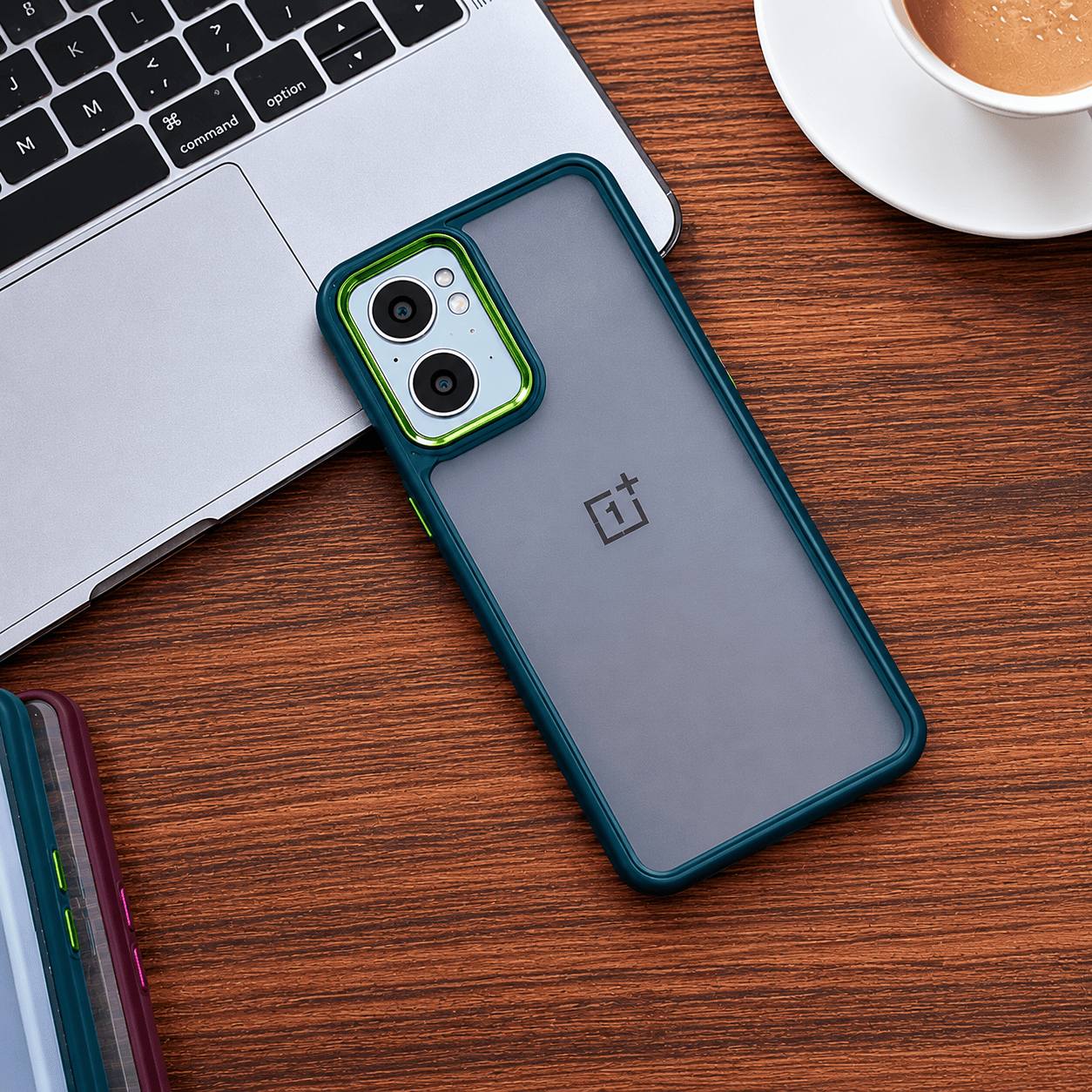 Transparent Design Case For OnePlus Nord CE 2 5G Electroplating Camera Phone Cover Green Onezeros.in