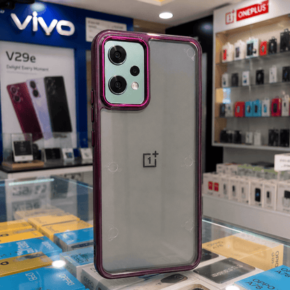 Transparent Design Case For OnePlus Nord CE 2 Lite 5G Electroplating Camera Phone Cover Maroon Onezeros.in