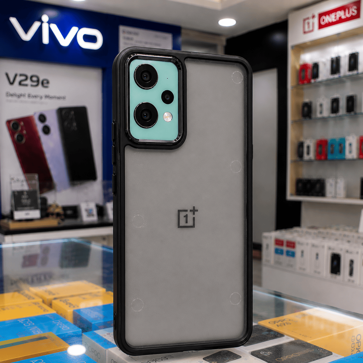 Transparent Design Case For OnePlus Nord CE 2 Lite 5G Electroplating Camera Phone Cover Black Onezeros.in