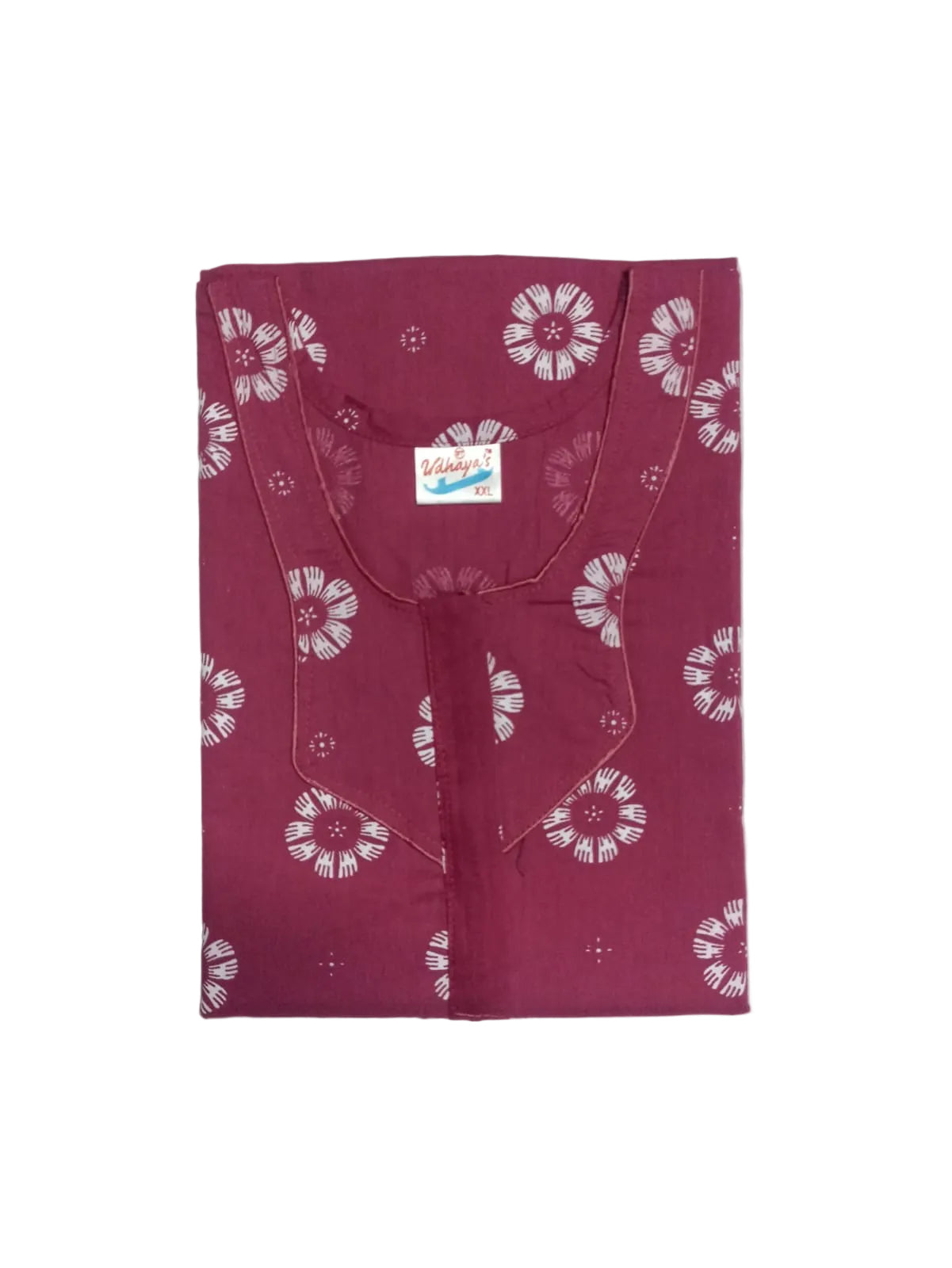 Udhaya's Floral Cotton Nighty for Women XXL – Soft Front Zip Cotton Nightwear & Home Wear OneZeros
