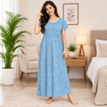 Veni’s Cotton Floral Nighty for Women – Stretchable Elastic Chest Free Size OneZeros