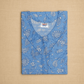 Veni's Cotton Floral Printed Sky Blue Nighty for Women – Soft & Breathable Daily Wear XXL OneZeros