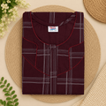 Veni's Maroon Cotton Checked Nighty for Women | Soft & Comfortable Daily Wear Night Gown XXL OneZeros