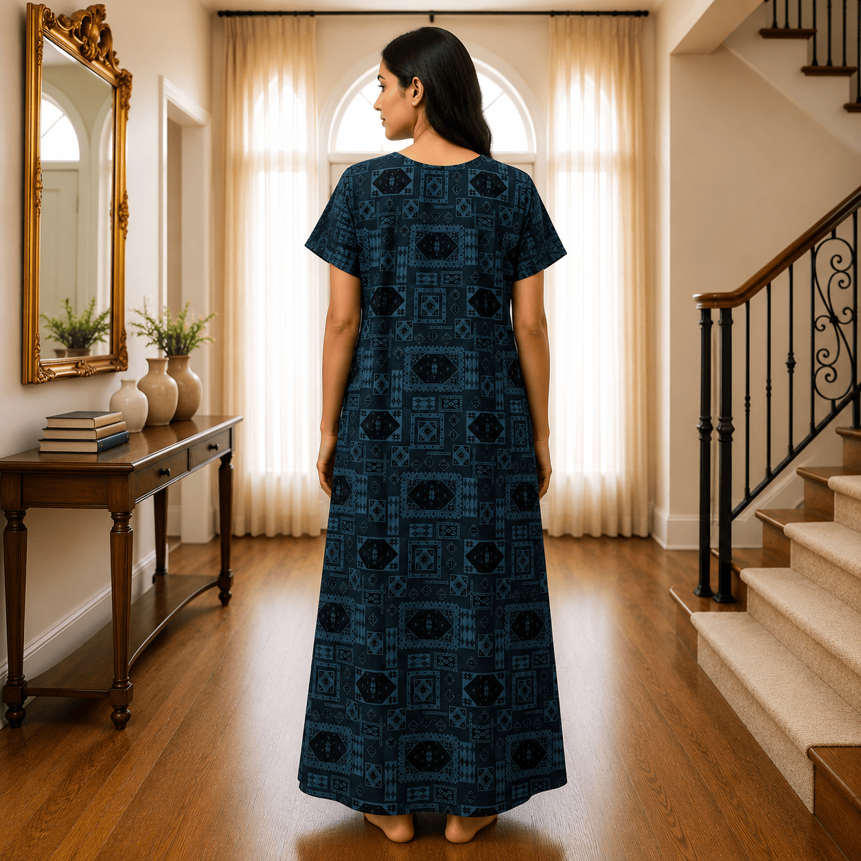 Veni's Rayon Floral Embroidered Nighty for Women – Soft & Comfortable Daily Wear XXL OneZeros