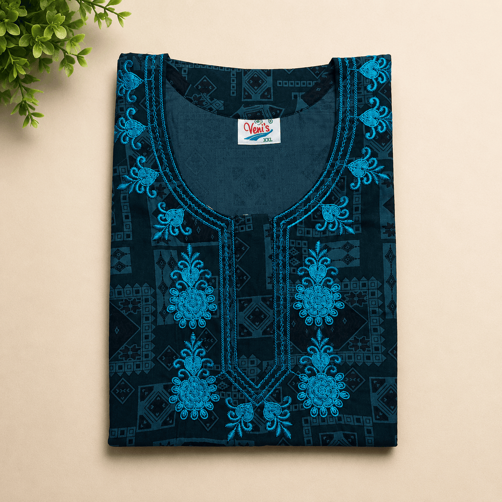 Veni's Rayon Floral Embroidered Nighty for Women – Soft & Comfortable Daily Wear XXL OneZeros