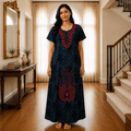 Veni's Rayon Printed Nighty with Floral Embroidery – Soft & Comfortable Women's Night Gown XXL OneZeros