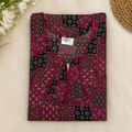 Veni's Women's Printed Cotton Blend Front Zip Nighty – Maroon & Black Patchwork Design | XL & XXL XXL OneZeros
