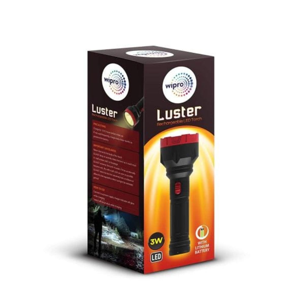 Wipro Luster 3W LED Rechargeable Torch Light Onezeros.in