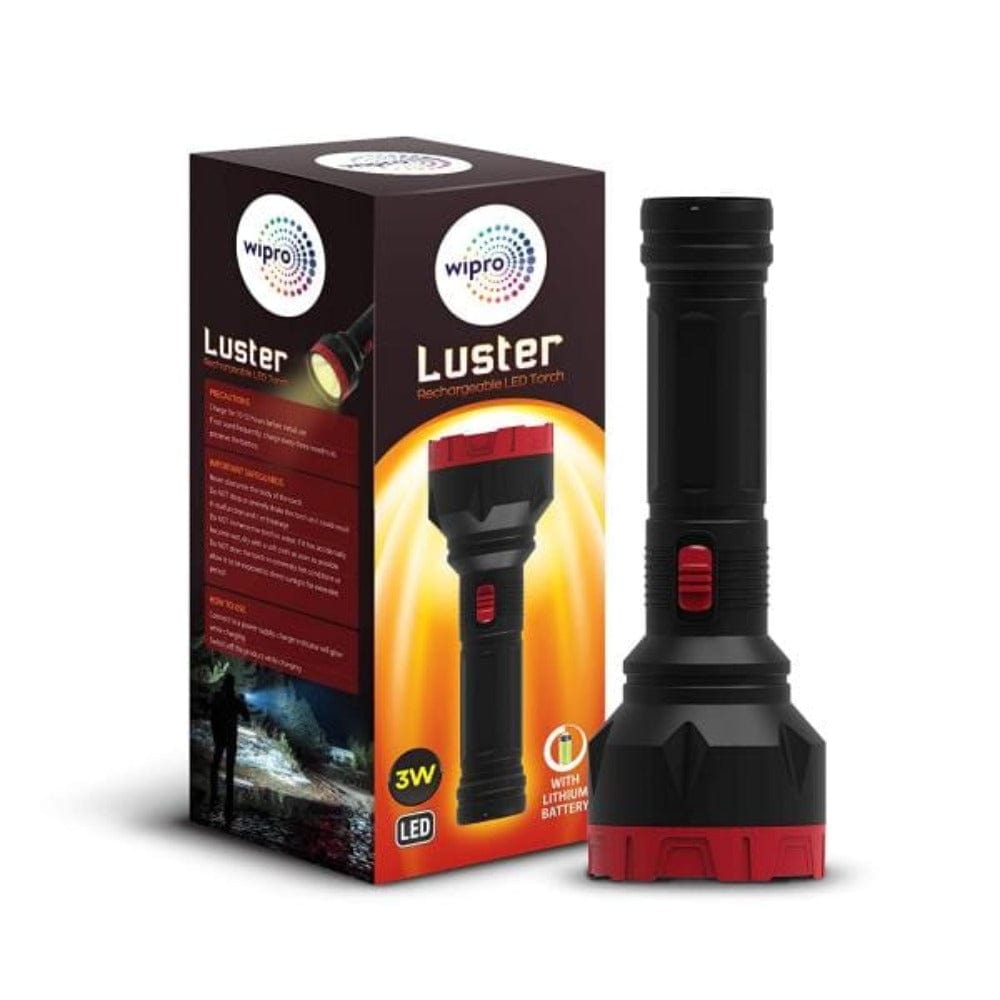Wipro Luster 3W LED Rechargeable Torch Light Onezeros.in