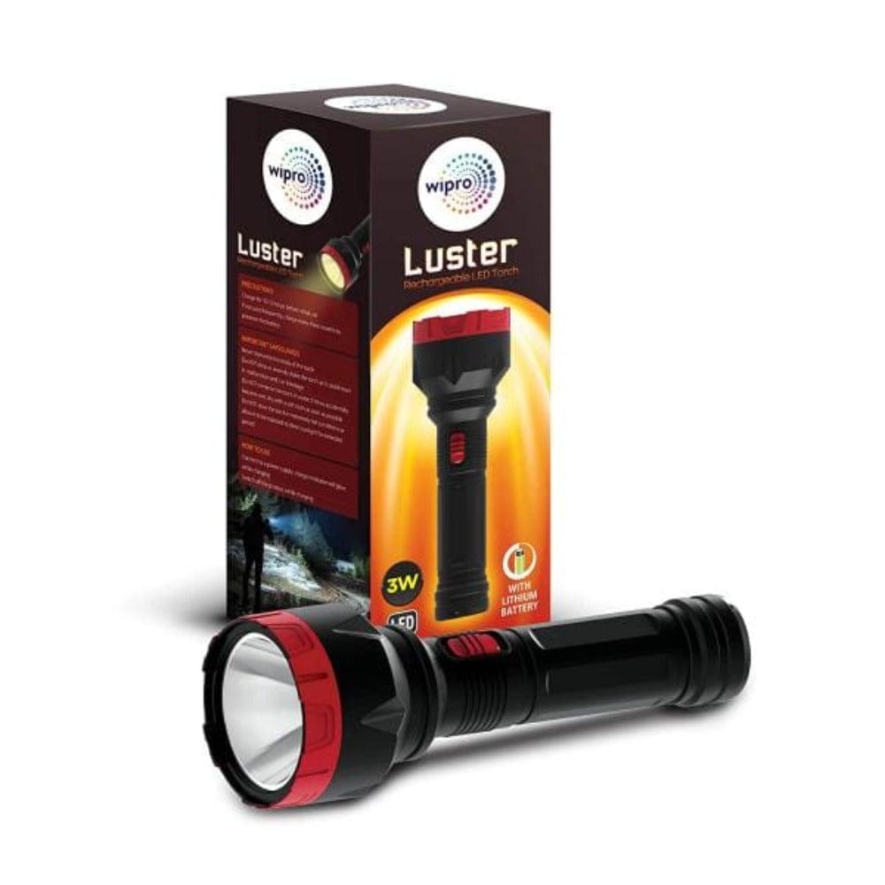 Wipro Luster 3W LED Rechargeable Torch Light Onezeros.in