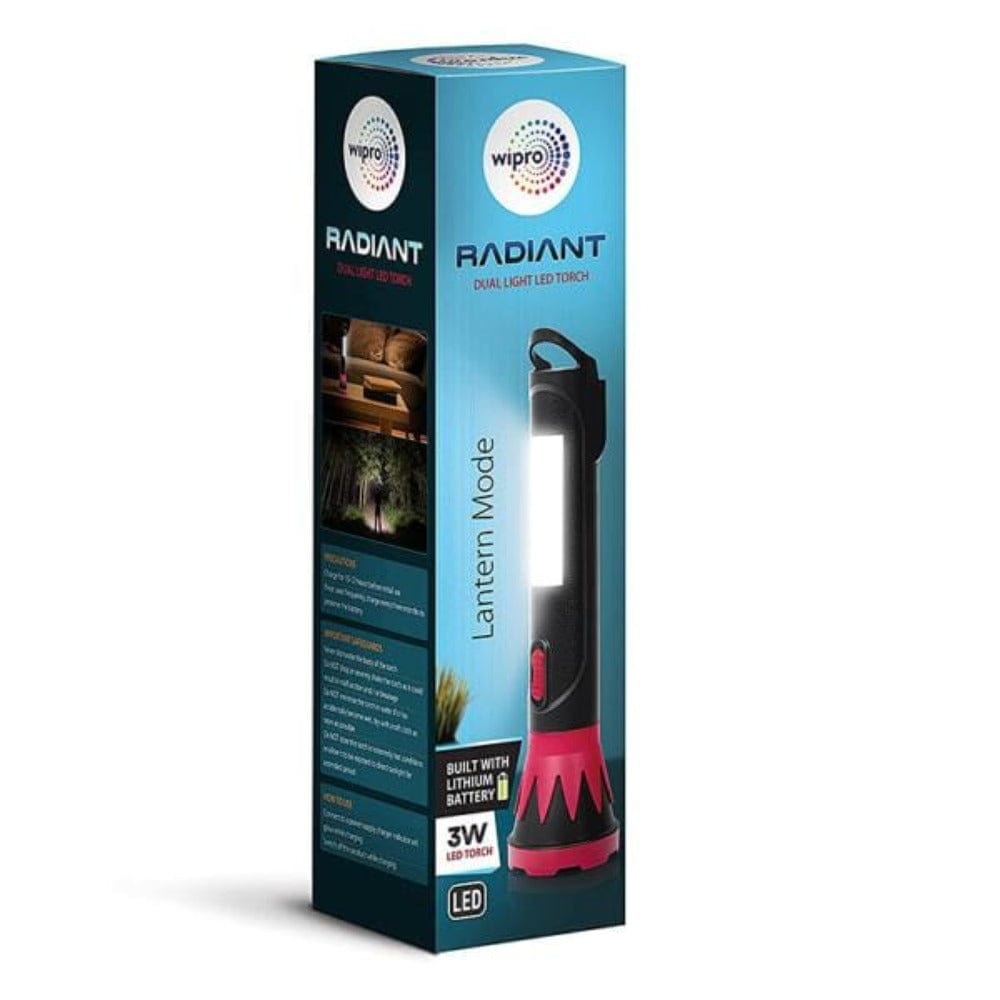 Wipro Radiant Dual Light 3W LED Torch Light Onezeros.in