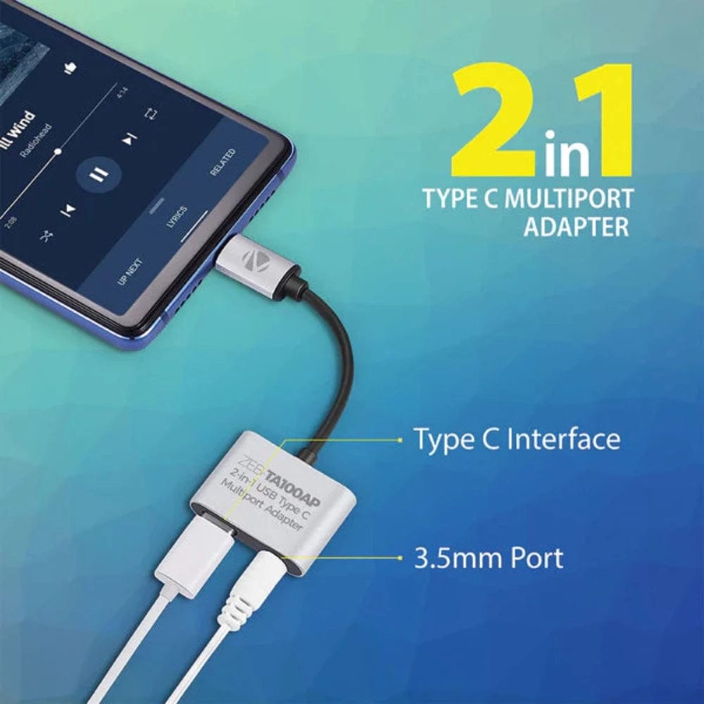 Zebronics Zeb-TA100AP – 2 in 1 USB Type C Multiport Adapter Onezeros.in