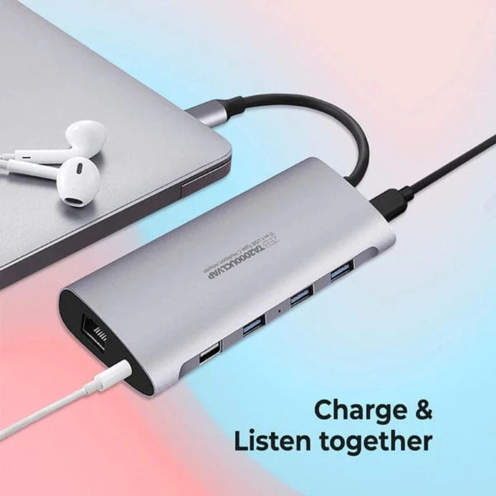 Zebronics Zeb-TA2000UCLVAP – 11 in 1 USB Type C Multiport Adapter with USB, HDMI, VGA, 3.5mm, RJ45, SD, Micro SD, Type C PD Onezeros.in