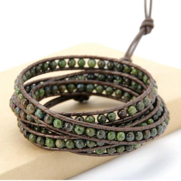 4MM  Natural Jasper Stone Wrap Bracelet Onezeros.in